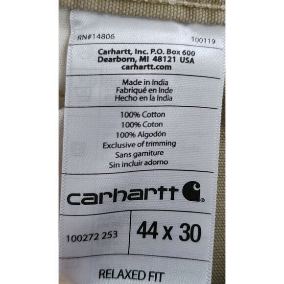 Men's Carhartt Relaxed Fit Cargo Utility Pants - 100272 253 Beige 44x30 NWT - Picture 7 of 7